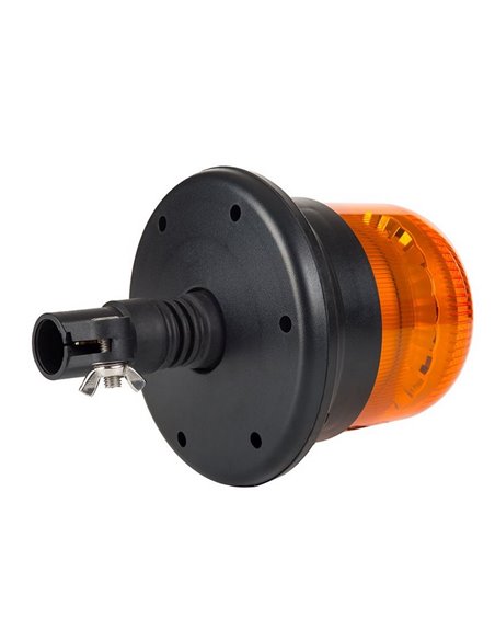 Balise rotative à LED à clignotement unique LDO 2661 12/24 V, conforme aux normes ECE R10 EMC et IP68, montage sur embase.
