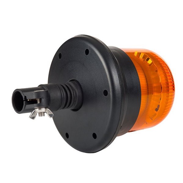 Sinalizador rotativo LED LDO 2661 12/24V de flash único, certificação ECE R10 EMC IP68, montagem em espigão.