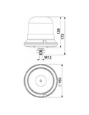 Rotativo LED con tubo roscado LD 2662 12/24V destello simple F-Flash ECE R10 EMC IP68