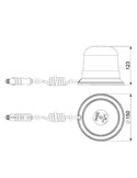 Rotativo LED magnético con cable espiral 4m LDO 2667 conector mechero, F-Flash ECE R10 EMC IP68