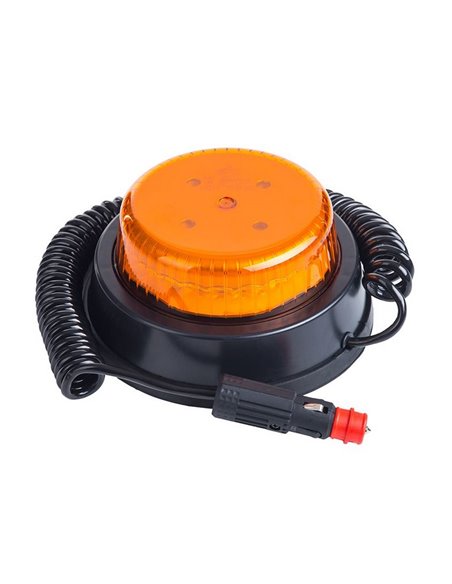 Rotativo LED/luz de advertencia LDO 2664/F parpadeo F-flash, enchufe mechero, cable 4m ECE R10 EMC IP68