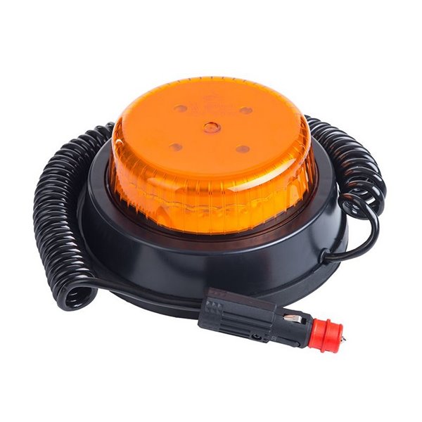 Rotativo LED/luz de advertencia LDO 2664/F parpadeo F-flash, enchufe mechero, cable 4m ECE R10 EMC IP68
