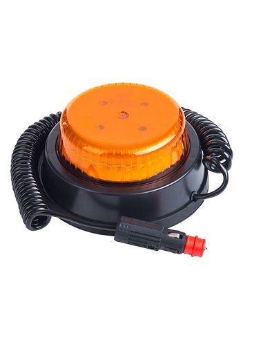 Rotativo LED LDO 2664/R modo R-rotación 12/24V enchufe mechero, cable 4m ECE R10 EMC IP68
