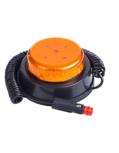 Rotativo LED LDO 2664/R modo R-rotación 12/24V enchufe mechero, cable 4m ECE R10 EMC IP68
