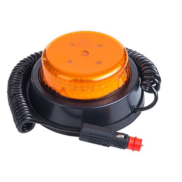 Rotativo LED LDO 2664/R modo R-rotación 12/24V enchufe mechero, cable 4m ECE R10 EMC IP68