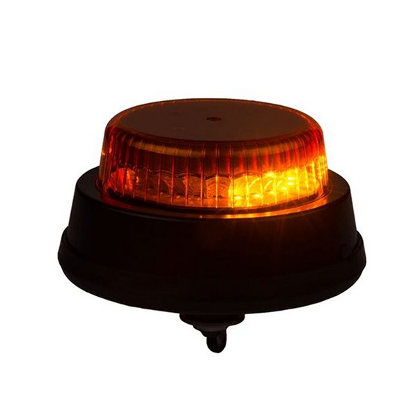 Feu de position rotatif à LED LDO 2666 R/F avec rotation et clignotement, 12/24 V, tube fileté, ECE R10, EMC, IP68