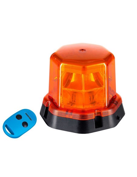 Sinalizador giratório LED LDO 2277 com rosca e controle remoto 12/24V ECE R10 R65 TA1 EMC IP68