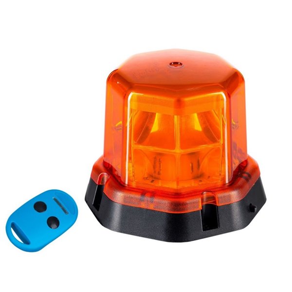 Balise rotative à LED à visser LDO 2277 avec télécommande 12/24 V ECE R10 R65 TA1 EMC IP68