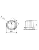 Rotativo LED LDO 2275 con imán y cable espiral, enchufe mechero 12/24V ECE R10 R65 TA1 EMC IP68