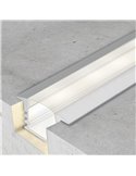 Perfil empotrable pladur aluminio 2m con difusor y accesorios para tira LED