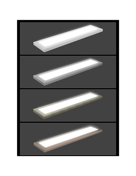 Panneau linéaire LED rectangulaire pour cuisine, argent galvanisé, longueur 790 mm, 30 W/45 W/60 W - 3000 K/4000 K/5700 K