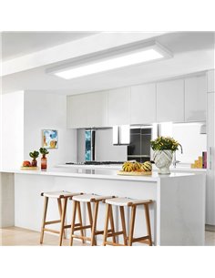 Panel lineal LED rectangular para cocina blanco, 790mm largo, 60W regulable 3000K/4000K/5700K 2