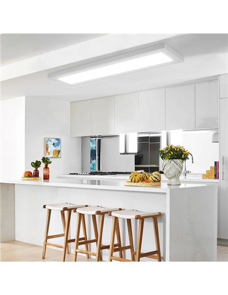 Panel lineal LED rectangular para cocina blanco, 790mm largo, 30W/45W/60W - 3000K/4000K/5700K