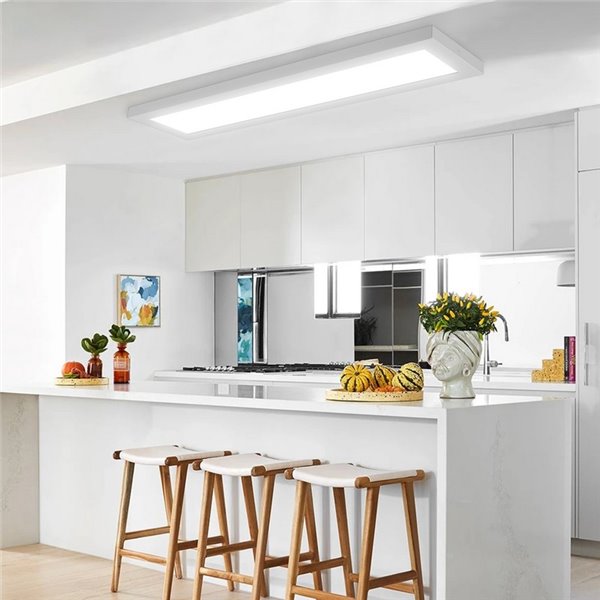 Painel linear LED retangular branco para cozinha, 790 mm de comprimento, 30 W/45 W/60 W - 3000 K/4000 K/5700 K