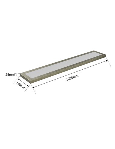 Panel LED de superficie lineal marrón 1030mm largo, 40W/55W/80W - 3000K/4000K/5700K