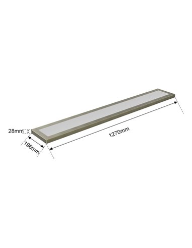 Panel rectangular LED L1270mm blanco, 50W/60W/93W - 3000K/4000K/5700K
