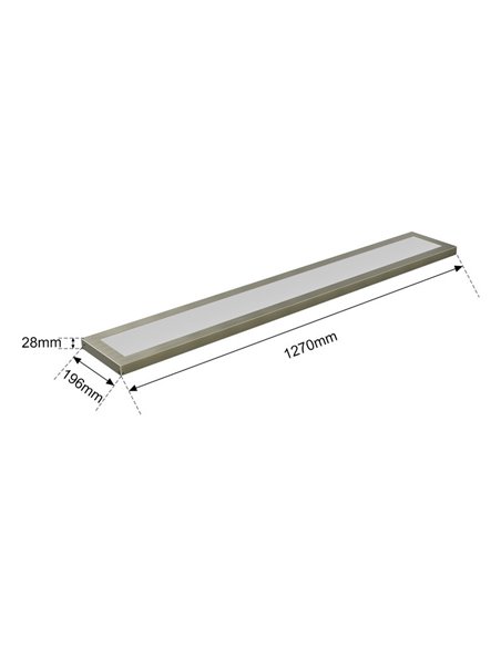 Panel rectangular LED L1270mm blanco, 50W/60W/93W - 3000K/4000K/5700K