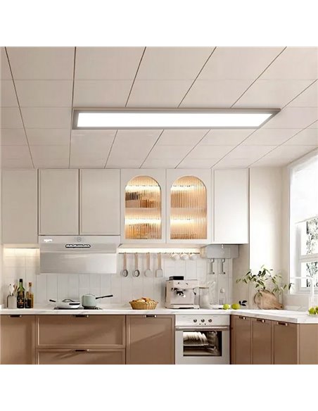 Panel rectangular LED L1270mm plata galvanizada, 50W/60W/93W - 3000K/4000K/5700K