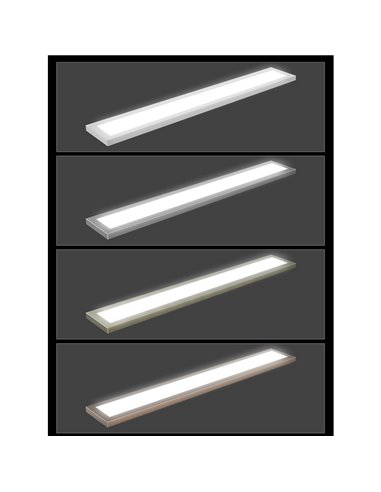 Panel rectangular LED L1270mm plata galvanizada, 50W/60W/93W - 3000K/4000K/5700K