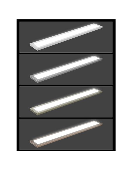 Panneau LED rectangulaire L1270mm plata galvanizada, 50W/60W/93W - 3000K/4000K/5700K