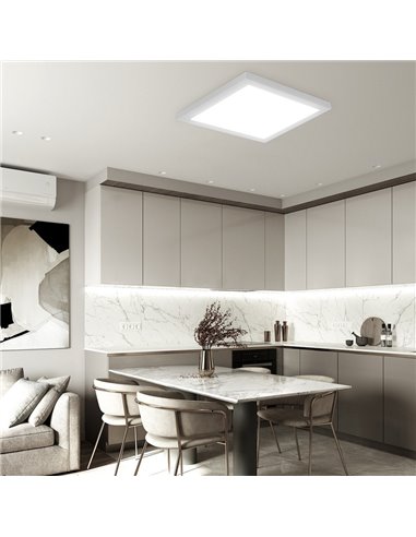 Painel LED quadrado de superfície branca de 450 mm, 50 W/65 W/80 W - 3000 K/4000 K/5700 K