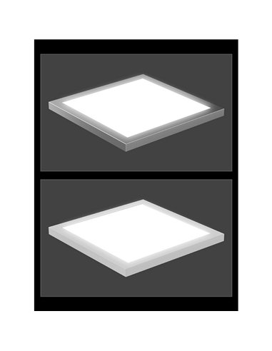 Panel cuadrado LED de superficie 450mm plata galvanizada, 50W/65W/80W - 3000K/4000K/5700K