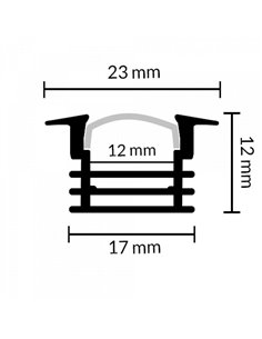 Perfil empotrable pladur aluminio 2m con difusor y accesorios para tira LED 2