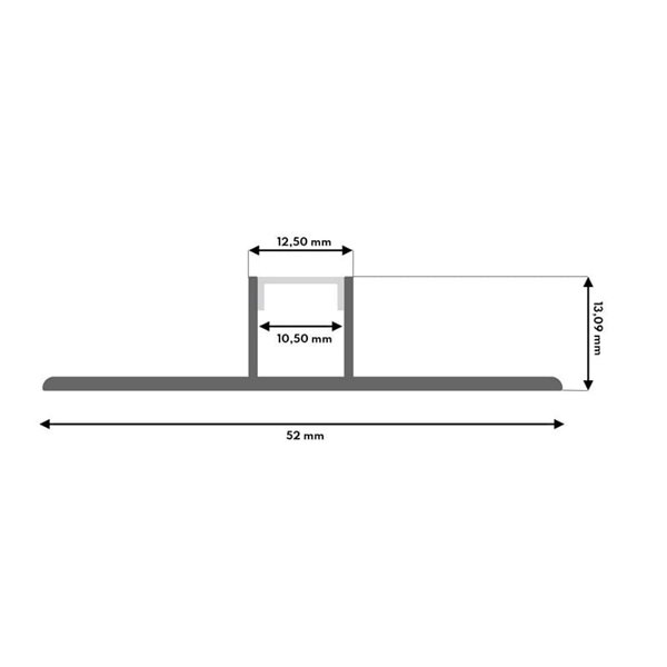 Perfil de aluminio PLOF 2 metros arquitectónico para empotrar en suelo para tiras LED