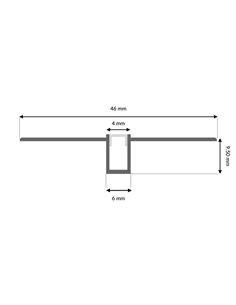 Perfil de aluminio NOR 2 metros empotrable en obra de baja altura para tira LED 2