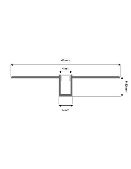 Perfil de aluminio NOR 2 metros empotrable en obra de baja altura para tira LED