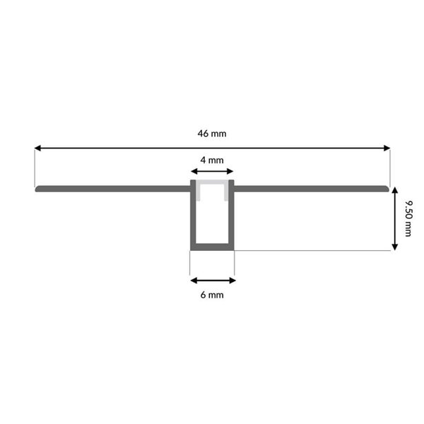 Perfil de aluminio NOR 2 metros empotrable en obra de baja altura para tira LED