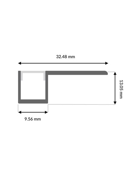Perfil de aluminio DIFE 2 metros empotrable para tira LED de luz integrada