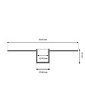 Perfil de aluminio MUF 2 metros empotrable para luz integrada con tira LED 12 mm