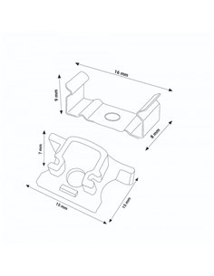 Pack 2 tapones y 2 grapas de fijación para perfil LM3739, tira LED 2