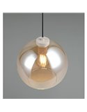 Luminária pendente LIORA com cúpula de vidro fumê, lâmpada não incluída. 1x E27 máx. 15W IP20 âmbar