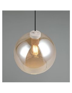 Luminária pendente LIORA com cúpula de vidro fumê, lâmpada não incluída. 1x E27 máx. 15W IP20 âmbar 2