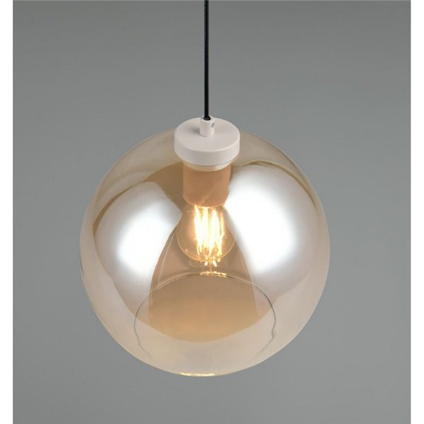 Luminária pendente LIORA com cúpula de vidro fumê, lâmpada não incluída. 1x E27 máx. 15W IP20 âmbar