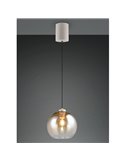 Lámpara colgante LIORA pantalla de vidrio ahumado, bombilla excl. 1x E27 max. 15W IP20 Ámbar