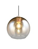 Suspension LIORA avec abat-jour en verre fumé, ampoule non incluse (1 x E27 max. 15 W, IP20, couleur ambre).