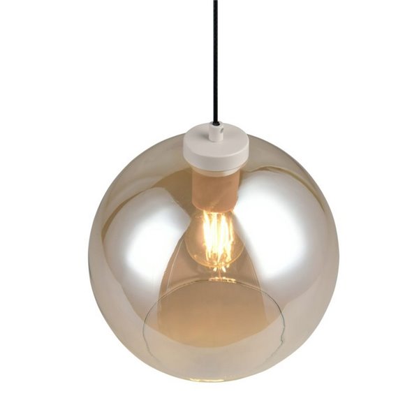 Luminária pendente LIORA com cúpula de vidro fumê, lâmpada não incluída. 1x E27 máx. 15W IP20 âmbar