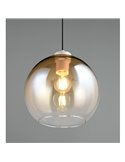 Luminária pendente LIORA com cúpula de vidro fumê, lâmpada não incluída. 1x E27 máx. 15W IP20 âmbar