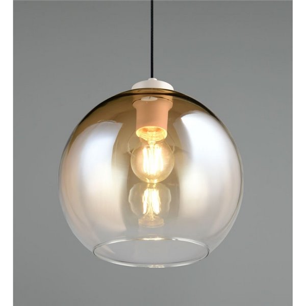 Luminária pendente LIORA com cúpula de vidro fumê, lâmpada não incluída. 1x E27 máx. 15W IP20 âmbar