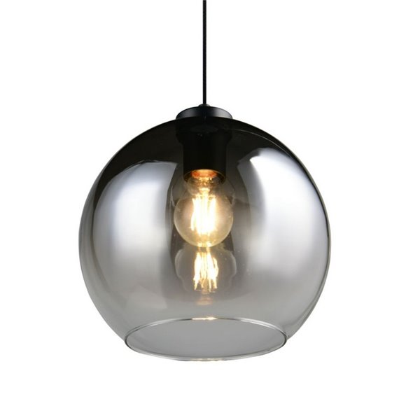 Suspension LIORA avec abat-jour en verre fumé, ampoule non fournie : 1 x E27 max. 15 W IP20 Gris