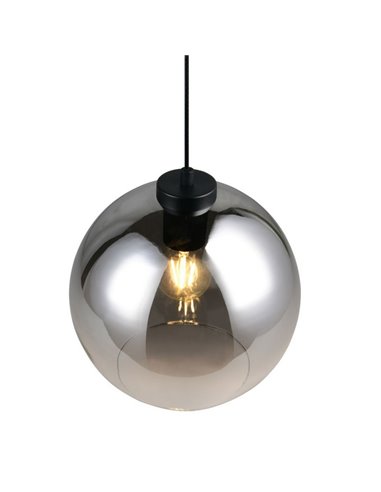 Lámpara colgante LIORA pantalla de vidrio ahumado, bombilla excl. 1x E27 max. 15W IP20 Gris