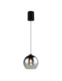 Suspension LIORA avec abat-jour en verre fumé, ampoule non fournie : 1 x E27 max. 15 W IP20 Gris