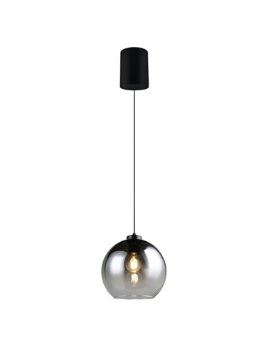 Lámpara colgante LIORA pantalla de vidrio ahumado, bombilla excl. 1x E27 max. 15W IP20 Gris
