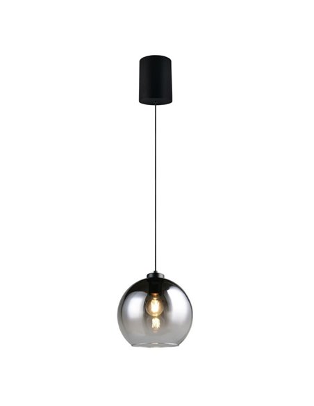 Lámpara colgante LIORA pantalla de vidrio ahumado, bombilla excl. 1x E27 max. 15W IP20 Gris