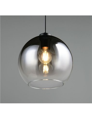 Lámpara colgante LIORA pantalla de vidrio ahumado, bombilla excl. 1x E27 max. 15W IP20 Gris