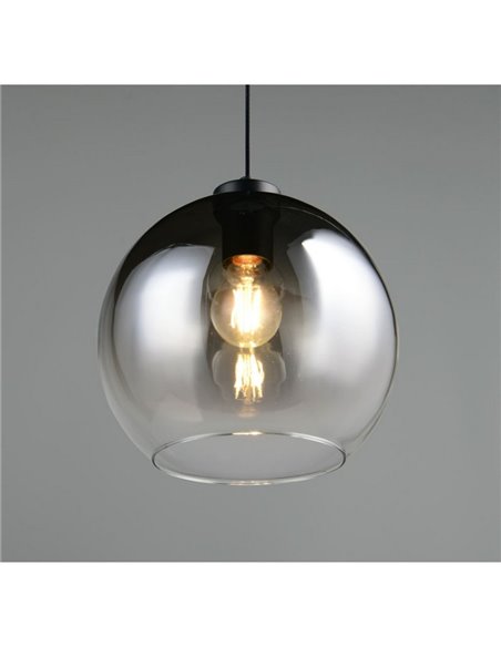 Lámpara colgante LIORA pantalla de vidrio ahumado, bombilla excl. 1x E27 max. 15W IP20 Gris