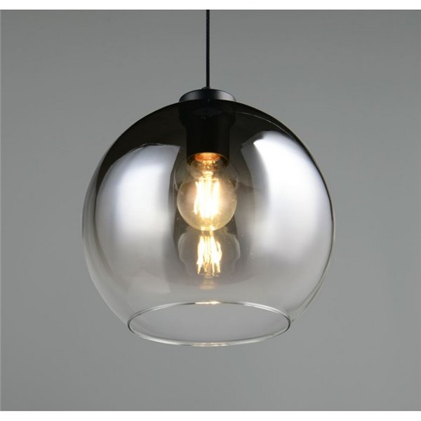 Suspension LIORA avec abat-jour en verre fumé, ampoule non fournie : 1 x E27 max. 15 W IP20 Gris